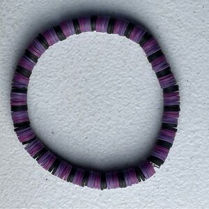 Purple and Black Beaded Bracelet